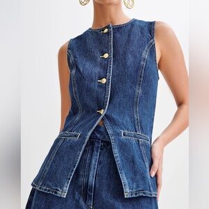Abel Denim Button Up Top